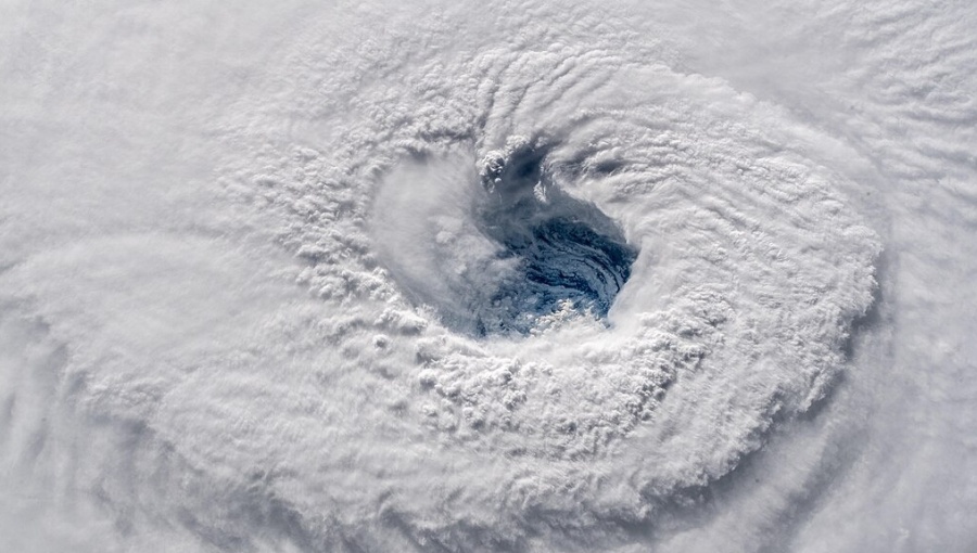 Hurricane Florence, a category four hurricane as seen from the International Space Station, in the Atlantic Ocean in 2018.