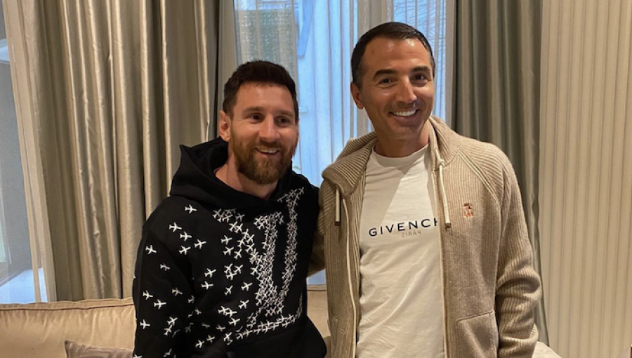 A picture posted by Adnan Ahmadzada on Instagram showing his friendship with footballer Lionel Messi.