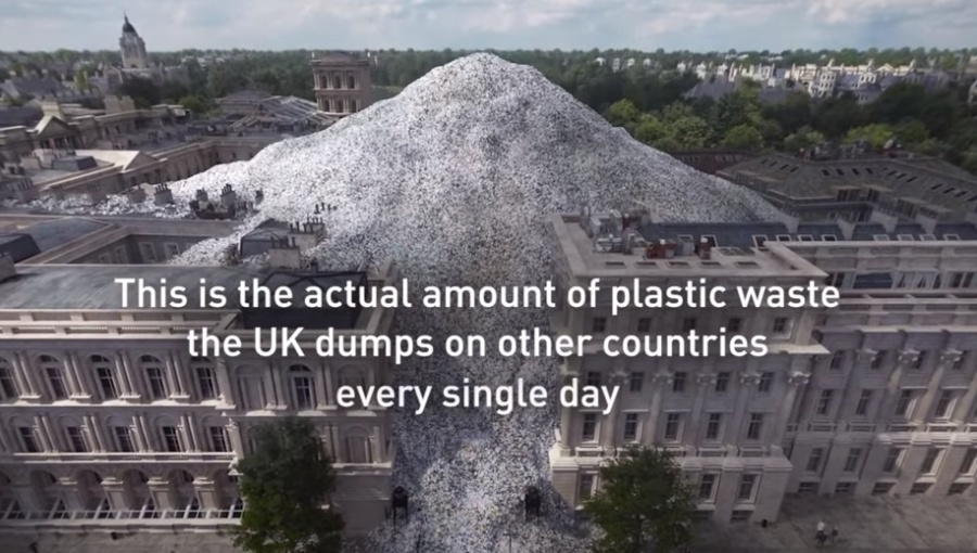 Screengrab from 2021 Greenpeace campaign video entitled “Wasteminster: A Downing Street disaster”.