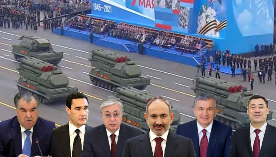 The Kremlin appeared to exert pressure to ensure all of Central Asia's leaders, plus Armenia's leader, turned up for the Moscow Red Square Victory Day parade on May 9.