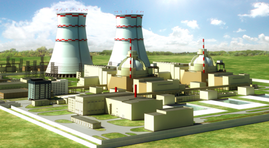 An impression of a small nuclear power plant based on SMR technology of the type Rosatom is proposing to build in Kyrgyzstan.