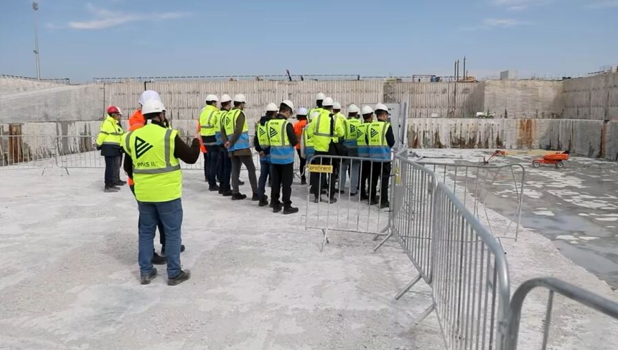 Nuclear experts OECD Nuclear Energy Agency (OECD NEA) at the construction site in April 2025.