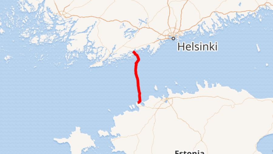 Route of Balticconnector Gas Pipe