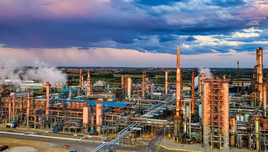 An oil refinery