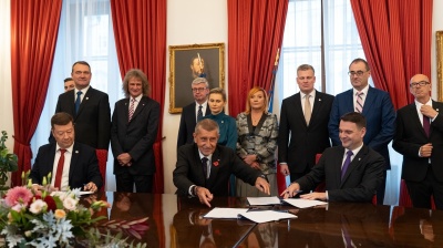 Czech election winner Babiš signs coalition agreement with SPD and Motorists 
