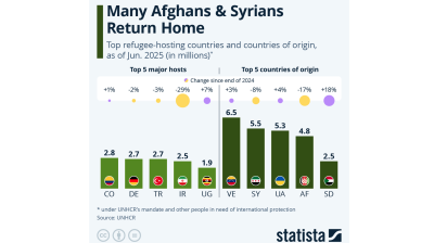 Many Afghans & Syrians return home – Statista 