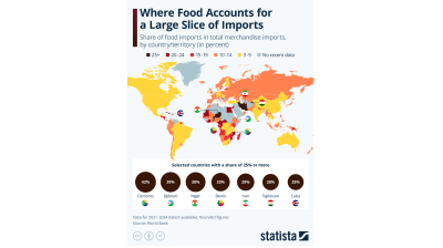 Where food accounts for a large slice of imports - Statista