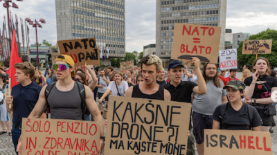Protesters in Ljubljana demand Slovenia leave Nato