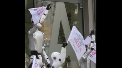 Robots march in Warsaw calling for AI rules and job protections