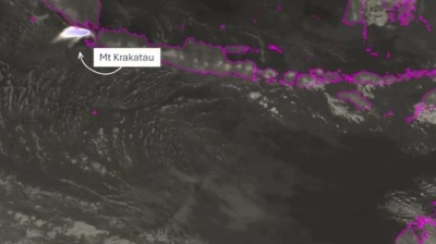Anak Krakatau erupts in Indonesia