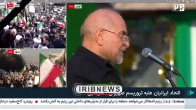 Iran parliament speaker Ghalibaf claims nation fights US on four fronts at pro-government rally