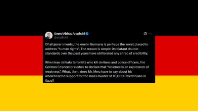 Iran's Foreign Minister Araghchi accuses Germany of double standards on human rights