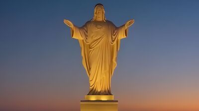 Lebanon's Al-Qaa unveils 26-metre Christ statue on Syrian border as message of peace amid war