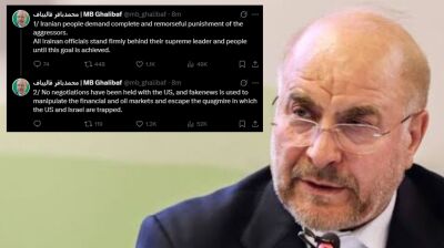 Iran's Ghalibaf denies US talks, accuses Washington of market manipulation