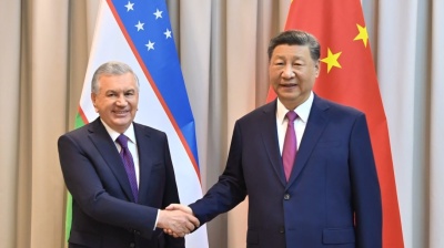 Nuclear pals? Mirziyoyev is said to be turning to Xi Jinping's China for the delivery of a second nuclear power plant.