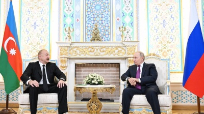Baku touts reset in ties after Azerbaijan’s president Aliyev meets Putin in Dushanbe 