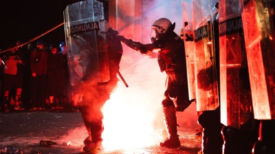 Serbian students allege police deployed toxic gas at protest