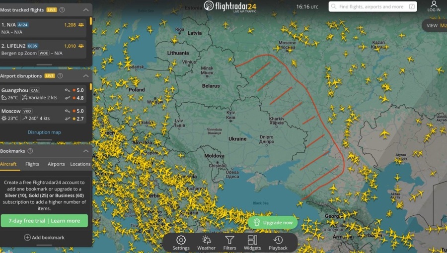 Intense Ukrainian drone attacks drive civilian flights out of southern Russian skies