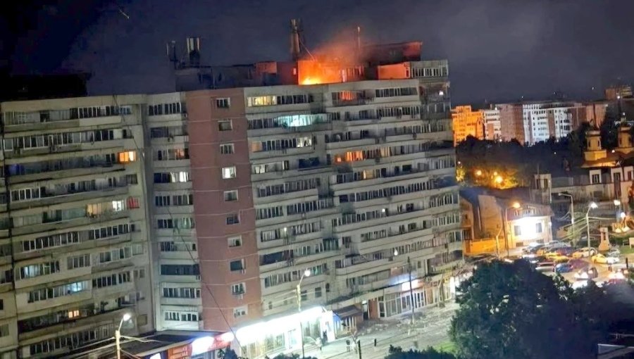 Russian drone struck by Ukrainian air defences crashes into Romanian apartment block in Galati