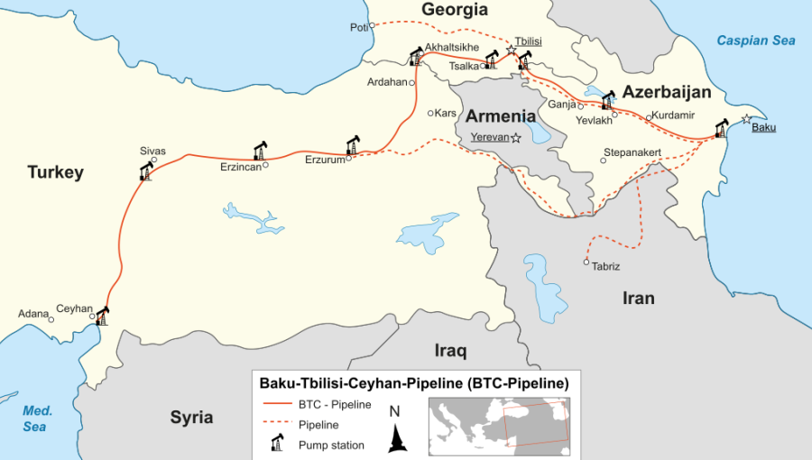 Around 40% of Israel's annual oil consumption is thought to make its way through the BTC pipeline route.