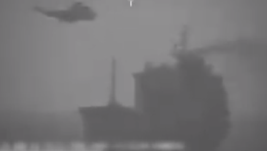 The US military published a black-and-white video on August 13 showing what appeared to be Iranian special forces fast-roping down from a helicopter on to a tanker in the Strait of Hormuz as part of what Washington claims was a bid to stop the loss of the fuel.