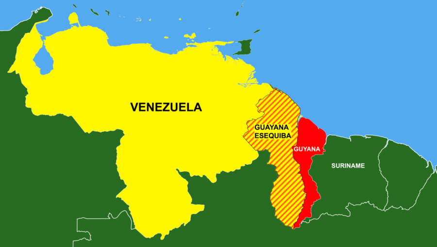 The disputed territory of Essequiba, or Esequiba, forms the majority of Guyana.