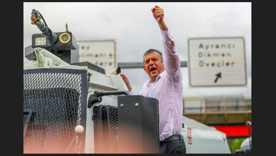 COMMENT: Turkey’s opposition leader scales water cannon. Round of applause, but autocracy looks here to stay