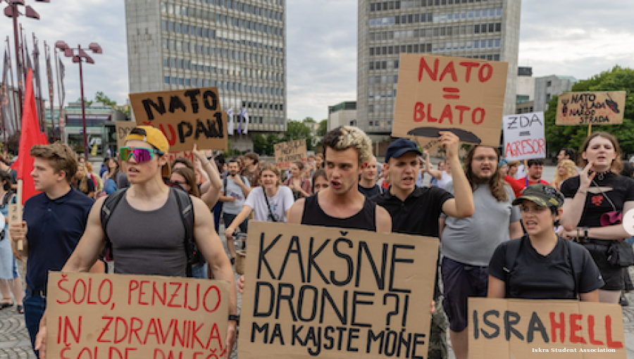 Protesters in Ljubljana demand Slovenia leave Nato
