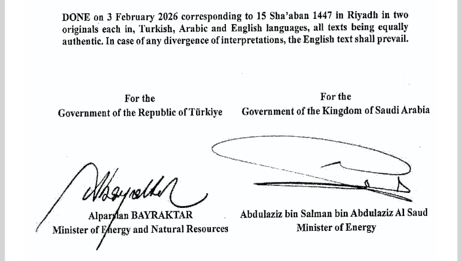 The Turkish and Saudi energy ministers signed the agreement on behalf of their governments.