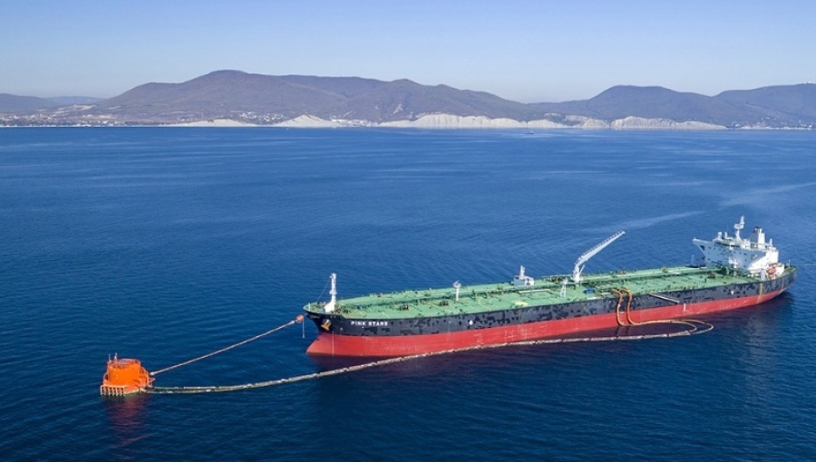 One of the three mooring devices at the Novorossijsk oil export terminus.
