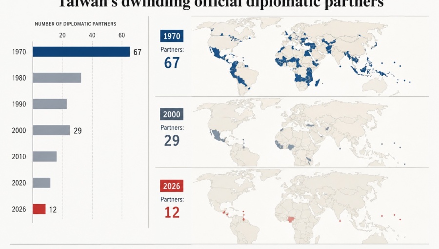 Taiwan's circle of friends has shrunk to 12 thanks to Beijing pressure