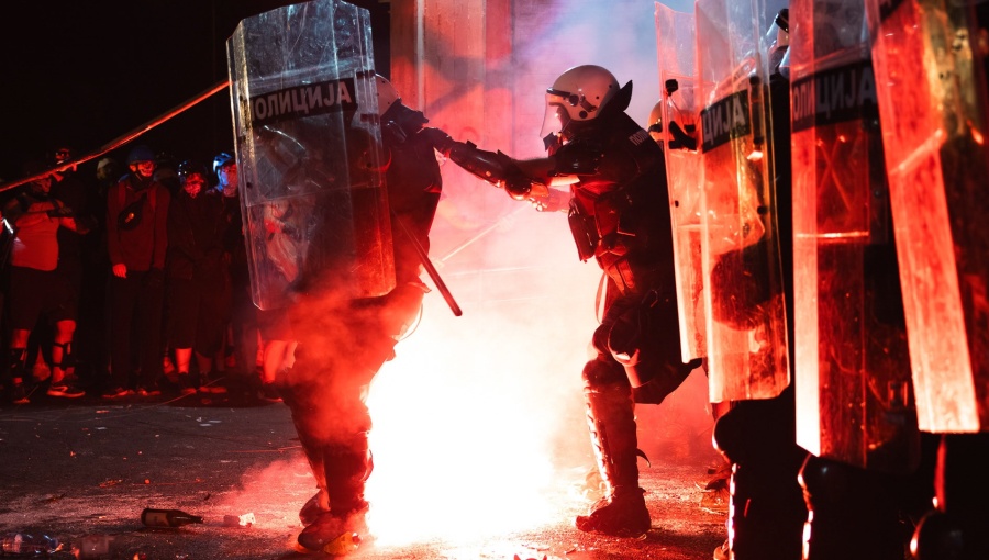 Serbian students allege police deployed toxic gas at protest