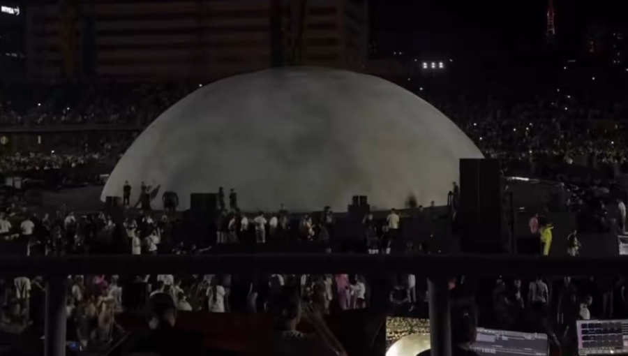 Kanye West unplugged. Scene at the Almaty stage area where US rapper Kanye West was due to perform on August 14. Amid the power outages and heavy rains, the concert was postponed for 24 hours. 