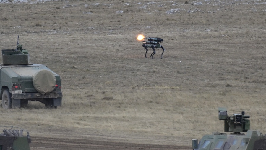 Serbia shows off Chinese robot dogs at military exercise 