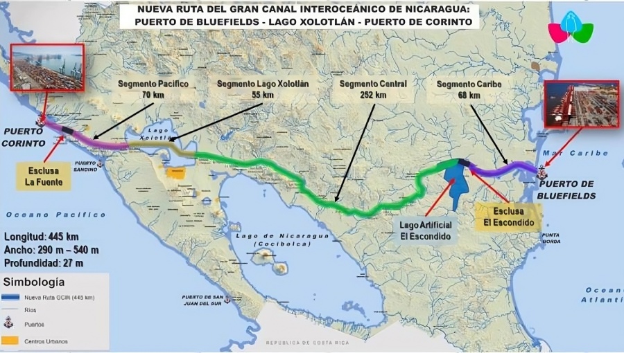 The canal project would comprise four segments, with President Ortega suggesting it could attract investment from both Chinese and US businesses.