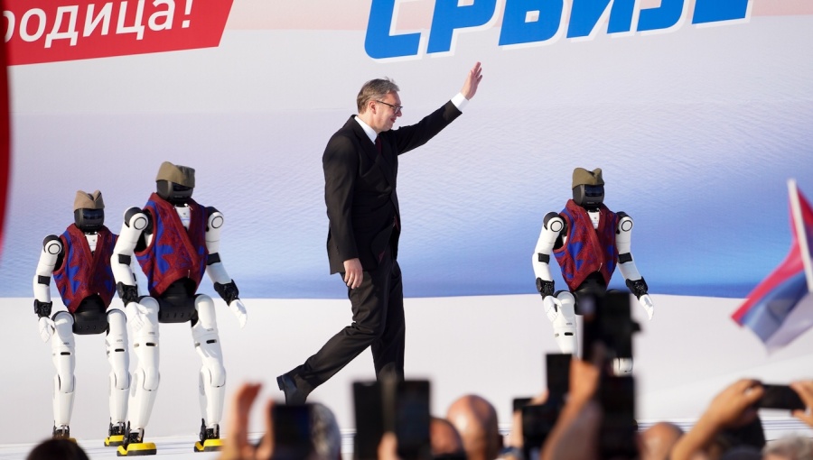 BALKAN BLOG: Dancing robots, giant flags and Serbia's latest political spectacle